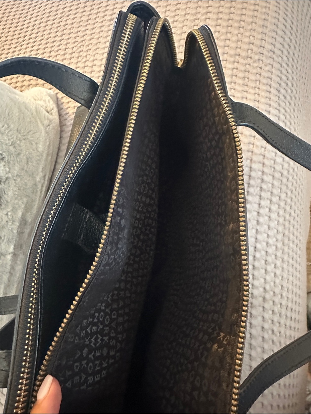 kate spade large Black Pebbled Leather Top-Handle Satchel - Picture 10 of 15